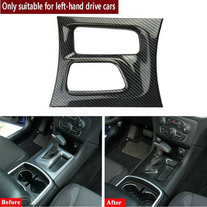 Star Cars Carbon Fiber Gear Shift Panel Cover For Dodge Charger 2015-2021