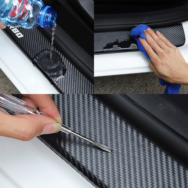 Star Cars Carbon Fiber Car Door Threshold Stickers Car Door Sill for Dodge