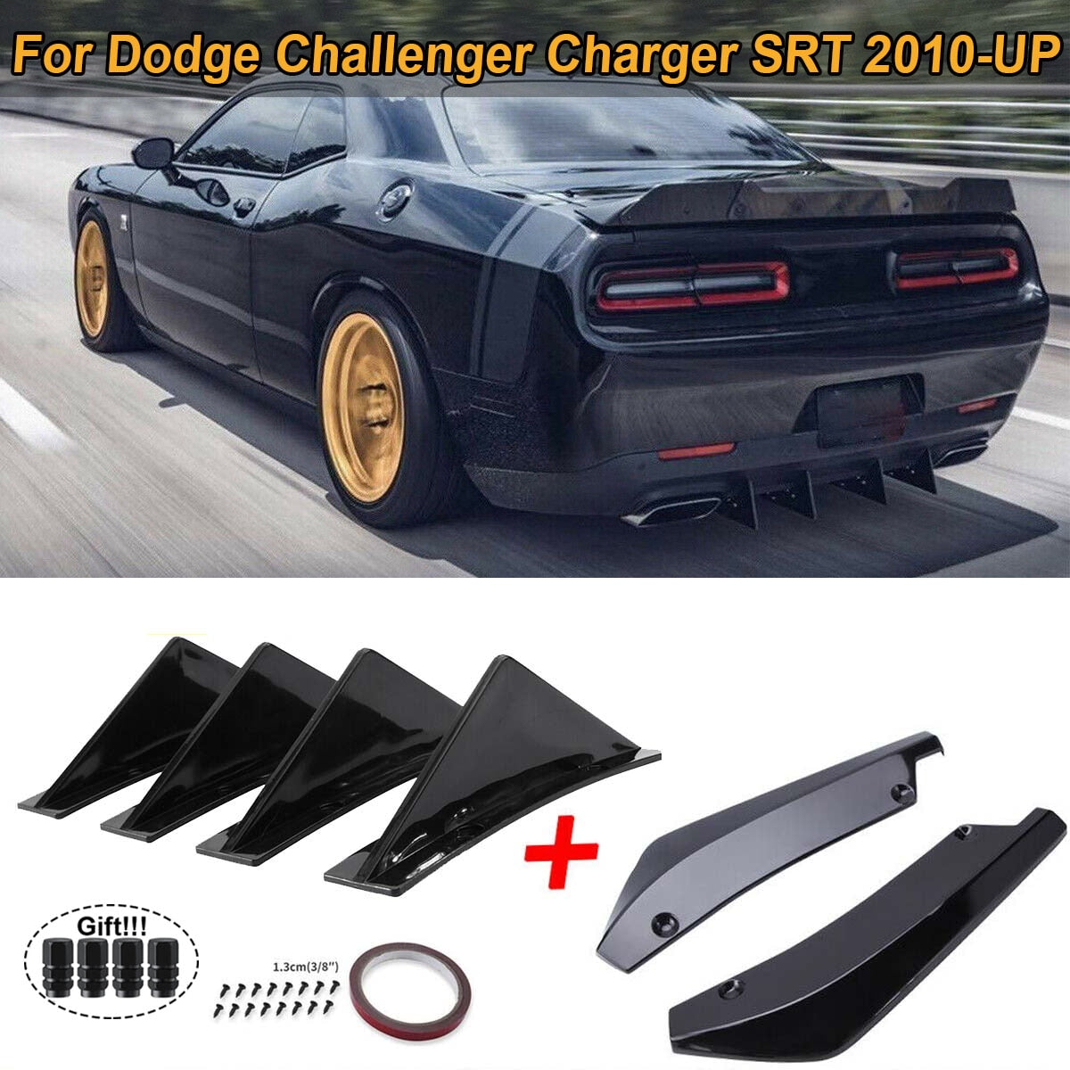Star Cars Dodge Charger Challenger SXT SRT 40cm Rear Bumper Splitter Cover