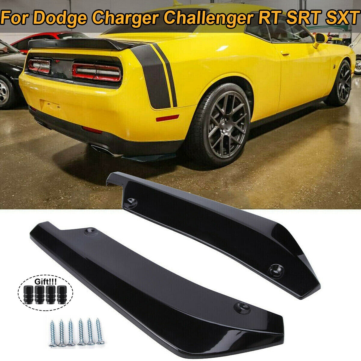 Star Cars Rear Bumper Diffuser Canards For Dodge Charger Challenger RT SRT SXT